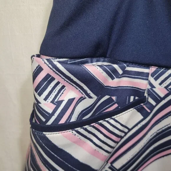 NWT Adidas‎ Light Pink Navy Geometric Print Athletic Skirt DQ0495 Size L - Picture 5 of 13